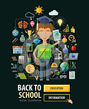 School vector logo design template. education or