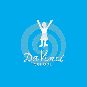 School vector logo. Education logo. Kid illustration