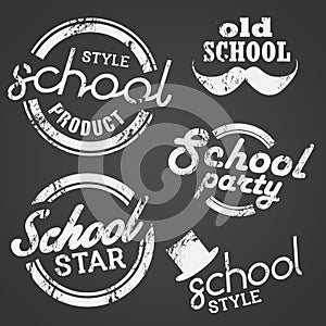 School Vector Stamp and Label