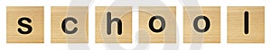 school word with wood blocks