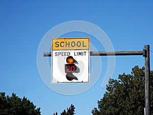 School zone sign photo