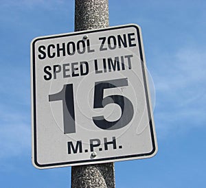 School zone speed limit sign
