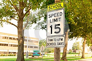 School Zone Speed Limit Sign