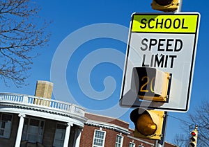 School zone speed sign