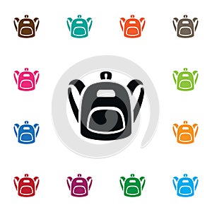 Schoolbag Icon. Satchel Vector Element Can Be Used For Haversack, Backpack, Bag Design Concept. photo