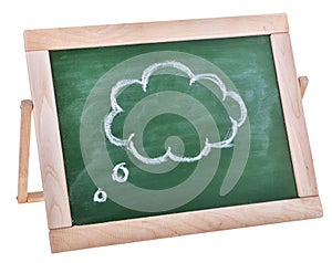 Schoolboard with cloud in wooden frame