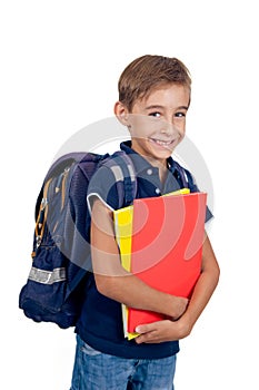 Schoolboy with backpack