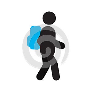 Schoolboy with backpack silhouette icon
