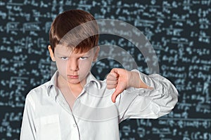 Schoolboy at the blackboard