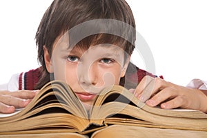 Schoolboy with book