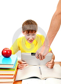 Schoolboy with a Tablet Computer