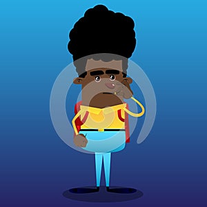 Schoolboy zipping his mouth. Vector cartoon character illustration.