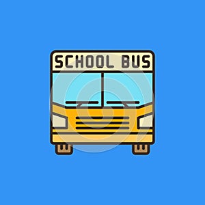 Schoolbus vector Bus concept minimal colored icon or sign