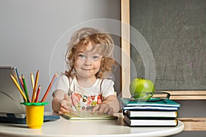 Schoolchild in class