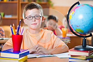 Schoolchildren in classroom at school