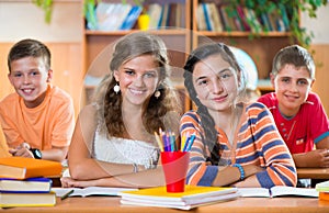 Schoolchildren in classroom at school