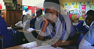 Schoolchildren in a lesson at a township school 4k