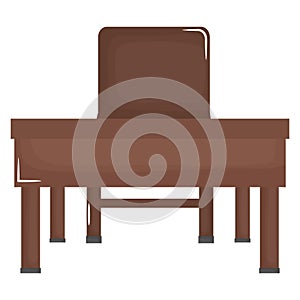 Schooldesk wooden and chair icon