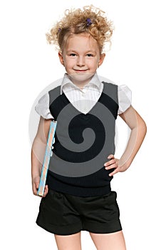 Schoolgirl in black blouse