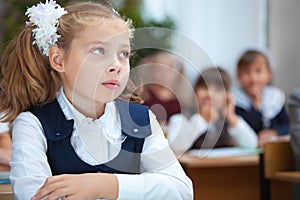 Schoolgirl in classroom