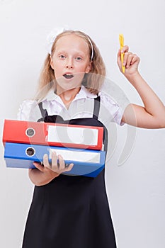 Schoolgirl with folders