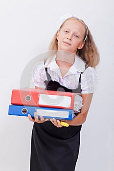 Schoolgirl with folders