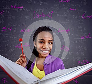 Schoolgirl have a problem with mathematics