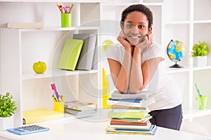 Schoolgirl at home