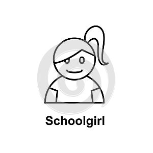 schoolgirl icon. Element of school icon for mobile concept and web apps. Thin line icon for website design and development, app de