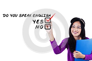 Schoolgirl learning english