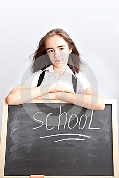 Schoolgirl about a schoolboard