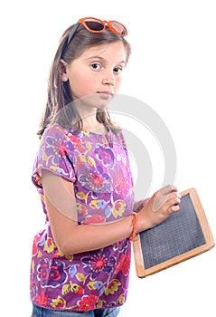 Schoolgirl with a slate