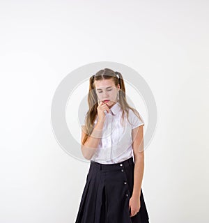 Schoolgirl thinking