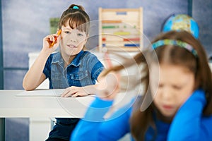 Schoolgirls in class