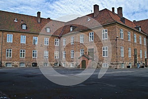 Schoolyard in the old town of Fredrikstad