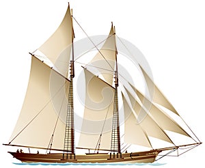 Schooner, gaff-rigged sailing vessel
