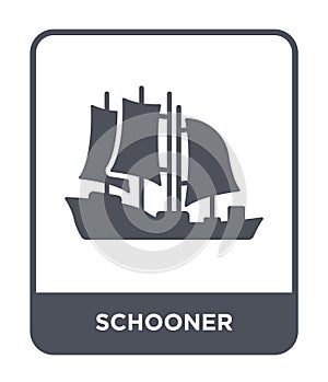 schooner icon in trendy design style. schooner icon isolated on white background. schooner vector icon simple and modern flat