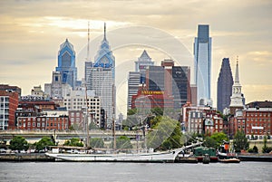 Schooner Ship Philadelphia Skyline