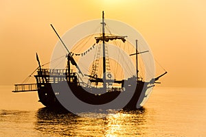 Schooner silhouette photo