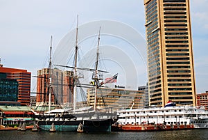 The schooner USS Constellation Inner Harbor, Baltimore, Maryland