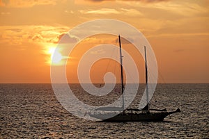 Schooner Yacht Sunset