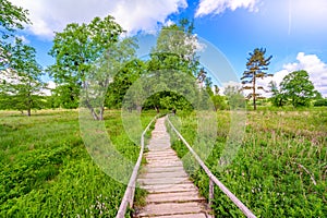 Schopflocher Moor Torfgrube at Lenningen, Swabian Alb, Beautiful landscape Scenery in Germany. Travel Destination