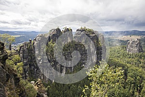 Schrammsteine und Falkenstein in Sachsen Germany