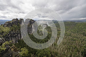 Schrammsteine und Falkenstein in Sachsen Germany