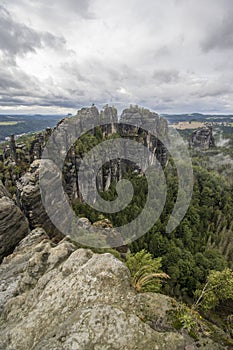 Schrammsteine und Falkenstein in Sachsen Germany