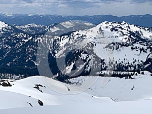 Schreibers Meadow Snow Covered Winter Mountain View Mt Baker Washington USA