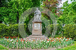 Schubert Statue in Stadtpark in Vienna, Austria photo