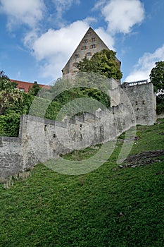 Schw bisch Hall, Germany historic city wall.