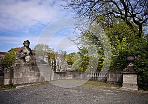 Schwaben stone statue on Luitpold bridge, Munich