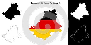 Schwabisch Hall outline map photo